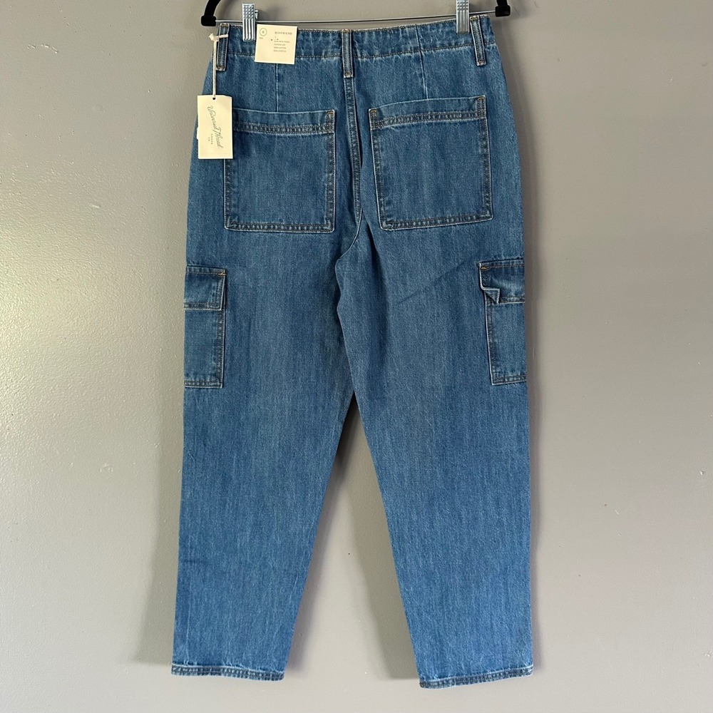Universal Threads Loose‎ Fit Cargo Boyfriend Jeans Medium Wash 6R NWT - Picture 7 of 8